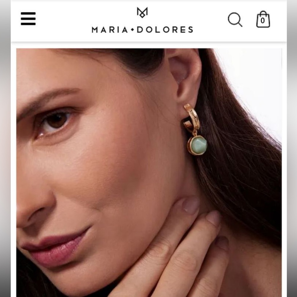 Brand new Maria dolores gold plated earrings real gem stone